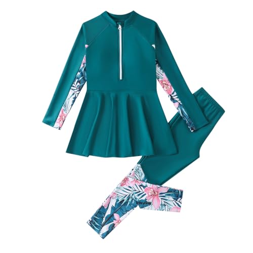 Generisch Kinder Baby Mädchen Muslimischen Badeanzug Modest Islamischen Ganzkörper Full Cover Langarm Top Hose Burkini Set Schwimmanzug von Generisch