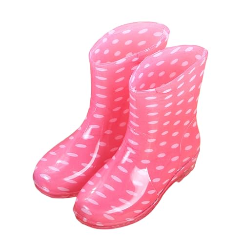 Generisch Kinder Gummistiefel Mädchen Cartoon Regenschuhe Verstellbare Halbhoch Anti-Rutsch Regenschuhe Regenzeit Halbhoch Wasserdicht Wasserschuhe Jungen und Mädchen Kinderstiefel von Generisch