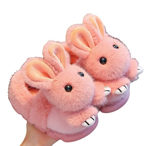 Generisch Kinder Hausschuhe Warme Mädchen Pantoletten mit Hinten Barfussschuhe Kuschel Schuhe Einfarbig Foam Sohle Breite Lässige Schlappen Flauschig Leichte Winterschuhe von Generisch