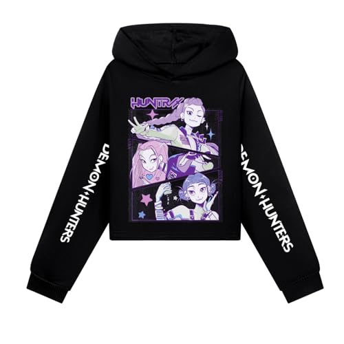 Generisch Kinder Kpop D-Demon Kapuzenpullover Vintage Y2K Hoodie Oberteile Modisch Lässig Pullover Langarm Tasche Sweatshirt für K-pop Fans Autumn Winter Streetwear Tops von Generisch