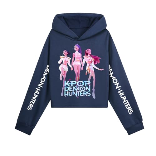 Generisch Kinder Kpop D-Demon Kapuzenpullover Vintage Y2K Hoodie Oberteile Modisch Lässig Pullover Langarm Tasche Sweatshirt für K-pop Fans Autumn Winter Streetwear Tops von Generisch
