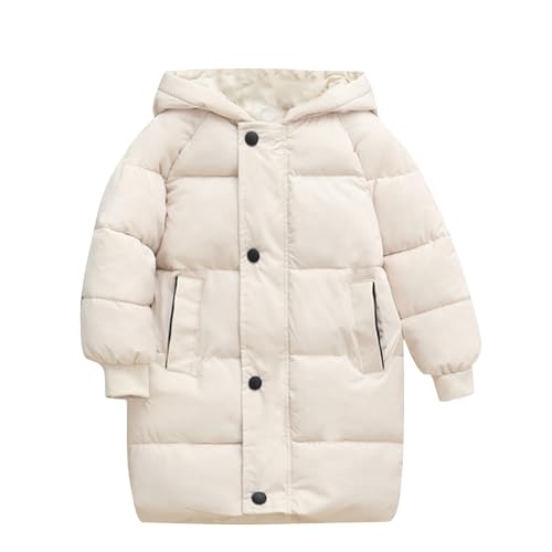 Generisch Kinder Mantel Mädchen Daunenjacken Einfarbig Steppjacke Warm Wintermantel Winddicht Outdoorjacke Classic Tops Casual Thermojacke Klamotten Bekleidung Beige,5 Jahre von Generisch