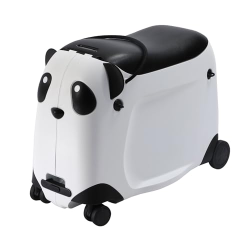 Generisch Kinder Panda Reise Koffer kinderkoffer Handgepäck für Kinder Trolley Koffer (schwarz) Wandergo von Generisch