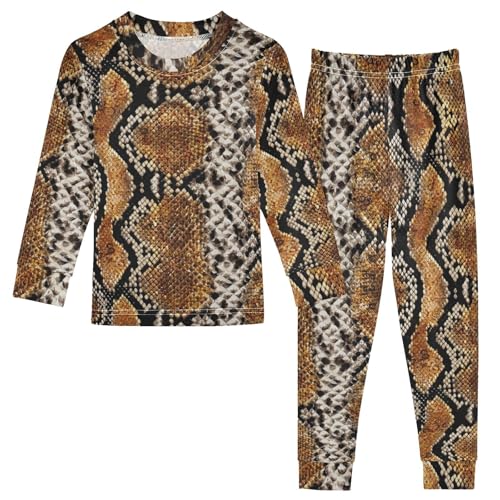 Generisch Kinder Pyjama-Set Schlange Haut Leopard Druck Baumwolle Schlafanzug Set Langarm Nachtwäsche-Set Mädchen Jungen Pyjama Sets von Generisch