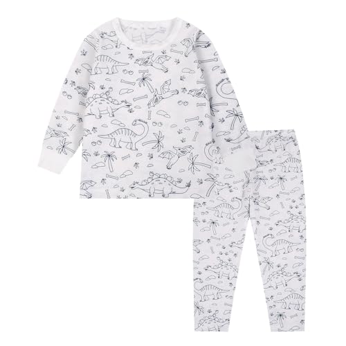 Generisch Kinder Pyjama-Sets zum Ausmalen,DIY Handbemaltes Schlafanzug Hauskleidung-Sets für Jungen & Mädchen,Bequeme Cartoon Druck Langarm Top + Hose Loungewear-Sets von Generisch