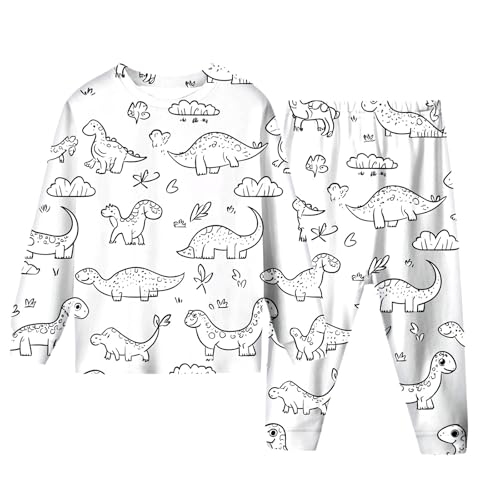 Generisch Kinder-Pyjamas zum Ausmalen,Pyjama-Set zum Ausmalen für Kinder - Sketch Buntes Kinder-Pyjama-Set,Kinderkunst: Malen Sie Ihr eigenes langärmliges Oberteil und Ihre eigene Hose aus, DIY von Generisch