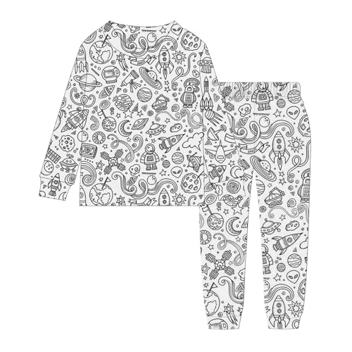 Generisch Kinder-Pyjama-Set Zum Ausmalen - Sketch Buntes Pyjama, DIY Kinderkunst: Malen Sie Ihr Eigenes Langärmliges Oberteil Und Hose von Generisch