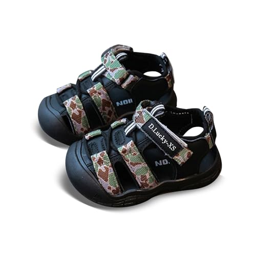 Generisch Kinder Sandalen Jungen atmungsaktiv leicht geschlossene Zehen Freizeitschuhe Alltag Spielen Outdoor bequem weiche Sohle Kleinkinder Baby (Camouflage, 26 Toddler) von Generisch