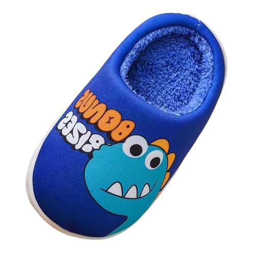 Generisch Kinder Schuhe Weiche Baumwolle Hausschuhe Mode Niedlichen Cartoon Dinosaurier Hause Warme Baumwolle Hausschuhe (Blue, 28.5 Little Child) von Generisch