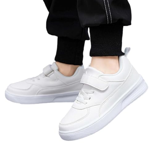 Generisch Kinder-Sneakers für Jungen Mädchen Leichte rutschfeste Sportschuhe für Schule Laufen Spielen Sportliche Freizeitschuhe Bequeme Atmungsaktive Kinderschuhe (White, 33) von Generisch