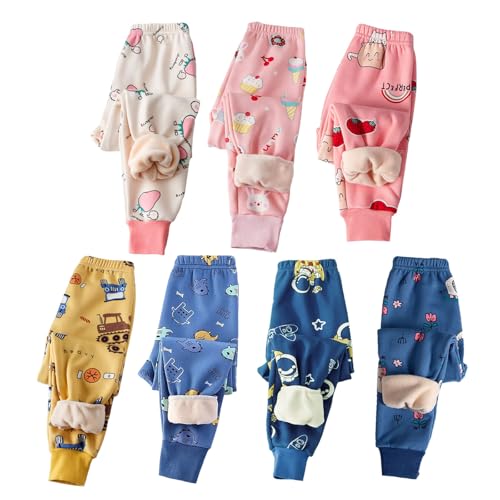 Generisch Kinder Thermohose Gefütterte Hose Winterhose Kuschel Jogginghose Thermo Leggings Elastische Taille Sporthose Warme Hosen für Jungen und Mädchen 1-13 Jahre Alt von Generisch