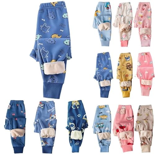 Generisch Kinder Thermohose Gefütterte Hose Winterhose Kuschel Jogginghose Thermo Leggings Elastische Taille Sporthose Warme Hosen für Jungen und Mädchen 1-13 Jahre Alt von Generisch