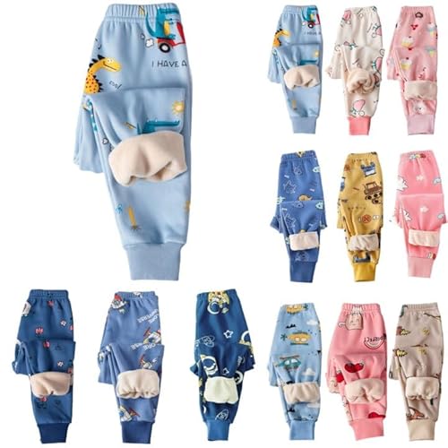 Generisch Kinder Thermohose Gefütterte Hose Winterhose Kuschel Jogginghose Thermo Leggings Elastische Taille Sporthose Warme Hosen für Jungen und Mädchen 1-13 Jahre Alt von Generisch
