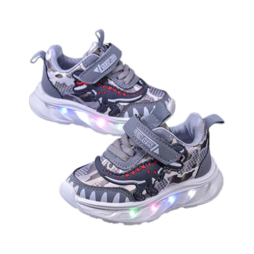 Generisch Kinder Turnschuhe Mädchen Dinosaurier Design Aus Leder Mit Aufleuchtenden LED rutschfeste Laufsohle Bequem Für Den Alltag Freizeitschuhe Zum Spielen Für Mädchen 1 6 Jahre von Generisch
