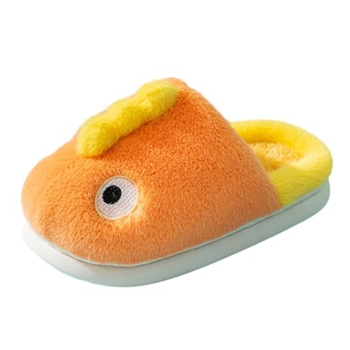 Generisch Kinder Winter Warme Hause Warme Hausschuhe 3D Cartoon Meng Meng Anmial Kinder Hause Hausschuhe (Orange, 26 Toddler) von Generisch