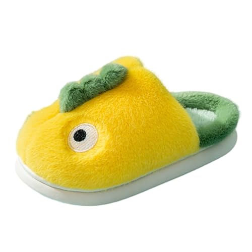 Generisch Kinder Winter Warme Hause Warme Hausschuhe 3D Cartoon Meng Meng Anmial Kinder Hause Hausschuhe (Yellow, 28.5 Little Child) von Generisch