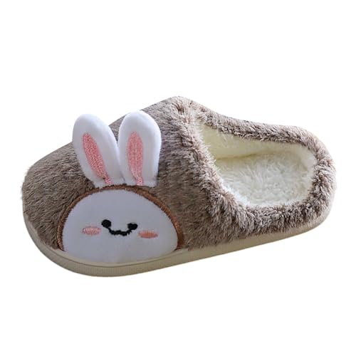 Generisch Kinder Winter warme Hause warme Hausschuhe 3D Cartoon Druck Kinder Hause Hausschuhe (Khaki, 33.5 Big Kids) von Generisch