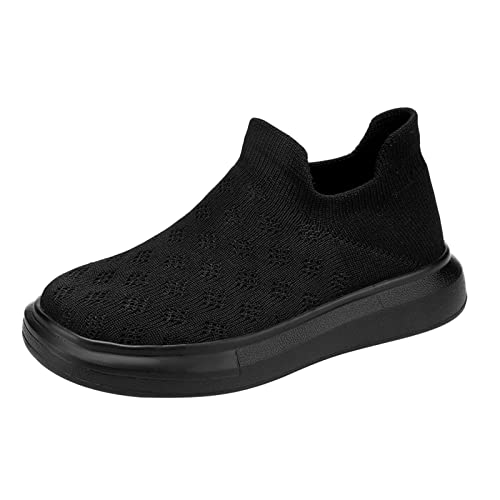 Generisch Kinderhausschuhe Junge Jungen Mesh Leichte Atmungsaktive Mode Freizeitschuhe Slip On Outdoor Sportschuhe (Black, 28.5 Little Child) von Generisch