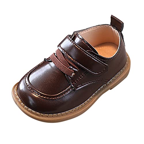 Generisch Kinderhausschuhe Junge Mode Kleinkind Jungen Freizeitschuhe Dicke Sohle runde Zehenschnalle Schuhe (Brown, 25 Toddler) von Generisch