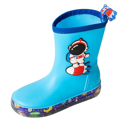 Generisch Kinderhausschuhe Junge rutschfeste Kinder-Regenstiefel mit -Aufdruck für Mädchen Jungen, Kinderschuhe, Unisex-Kinderstiefel (Sky Blue, 31 Big Kids) von Generisch