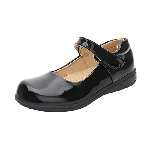 Generisch Kinderschuhe 35 Stiefel Student Kleid Schuhe Performance Schuhe Hook Loop Slip On Bequem Winterschuhe 35 (Black, 37 Big Kids) von Generisch
