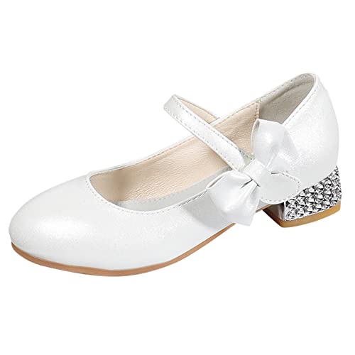 Generisch Kinderschuhe High Heels Mädchen Prinzessin Einzelschuhe Abendschuhe Leistungsschuhe Kristallschuhe Schuh. (White, 29.5 Little Child) von Generisch