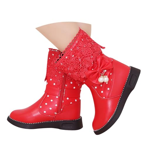 Generisch Kinderschuhe Mädchen Kurze Stiefel Prinzessin Schuhe mit Seitlicher Reißverschluss Kinderstiefel Schlupfstiefel Herbst Stiefeletten rutschfest Ankle Boots Lederritterstiefel von Generisch