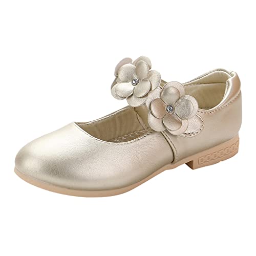 Generisch Kinderschuhe Weiße erschuhe Bowknot Mädchen Prinzessin Schuhe Einzelne Schuhe Leistungsschuhe Mädchen Hohe Sneaker 35 (Gold, 31.5 Little Child) von Generisch