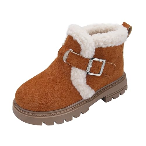 Generisch Kinderstiefel, leuchtende Farben, seitlicher Reißverschluss, niedliche Stiefeletten Winterstiefel Jungen (Brown, 31.5 Little Child) von Generisch