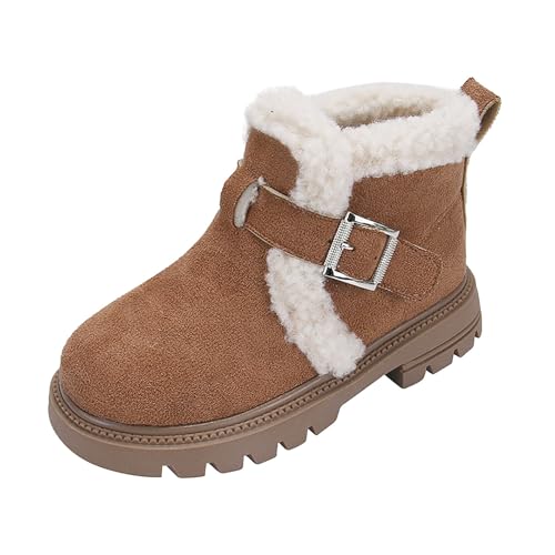 Generisch Kinderstiefel, leuchtende Farben, seitlicher Reißverschluss, niedliche Stiefeletten Winterstiefel Jungen (Khaki, 32 Big Kids) von Generisch