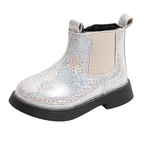 Generisch Kinderstiefel Leder Stiefel weiche Sohle Chelsea Boot High-Top Winterschuhe Mädchen Kinderschuhe mit Seitlichem Reißverschluss Winter Schneeschuhe von Generisch