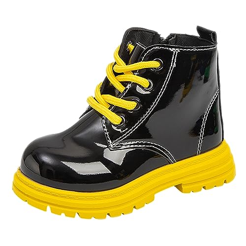 Generisch Kinderstiefel Mädchen Schneestiefel Modische Flache Stiefel Klassische Westernstiefel Einfarbig runde Zehenpartie Stiefeletten Trachten für von Generisch