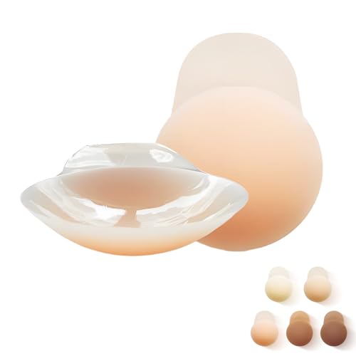 Generisch Klebe Push Up BH Wiederverwendbarer Silikon Rückenfrei Nippelpads, Unsichtbar Trägerloser Sticky Bra, Strapless Invisible Bra, Große Brust Nipple Cover (Champagnerfarben, 11cm) von Generisch