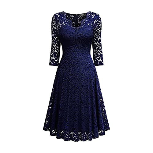 Generisch Kleider Empire Stil, Standesamt Kleider Braut Damen Elegant Durchsichtig Spitzenkleid - Brautkleid Chiffon Sexy Partykleid Sommerkleid Leicht Ballkleid Cocktailkleid von Generisch