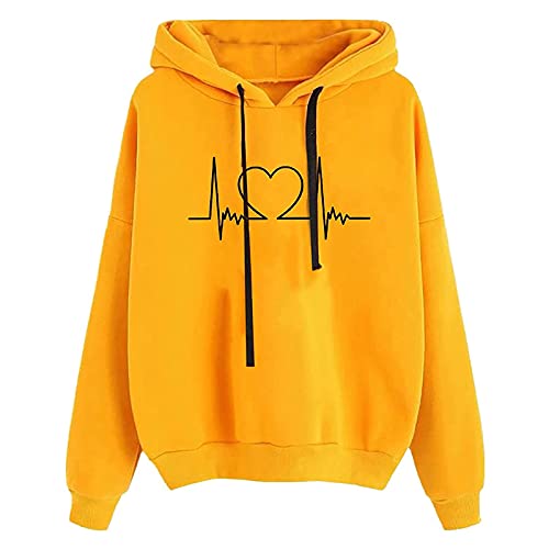 Generisch Kleidung Damen Sale Damen Hoodie mit Tasche Graphics Sweatshirt Drawstring Kapuze Basic Kapuzenpulli Oversize Hooded Vintage Baumwolle Henley Bequemer Kapuzenjacke für Frauen von Generisch