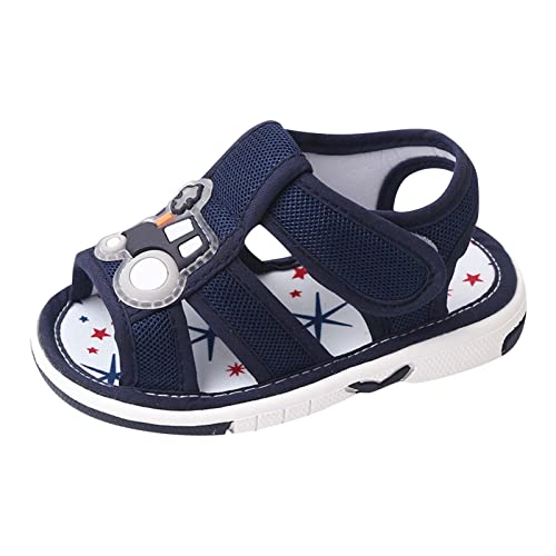 Generisch Kleinkind Schuhe Mädchen Sandalen Flachboden Anti Open To Rutschfest Atmungsaktiv Weich Bequem Auto Baby Sandalen Größe 18 (Blue, 23 Toddler) von Generisch