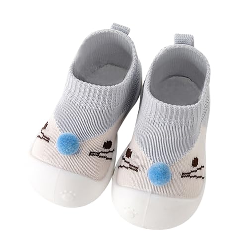 Generisch Kleinkinder Mädchen Jungen Kinder Cartoon Freizeitschuhe Mesh Weiche Unterseite Atmungsaktive Schlupfschuhe Sportschuhe Sockenschuhe Baby Sneaker Junge (Grey, 20 Infant) von Generisch