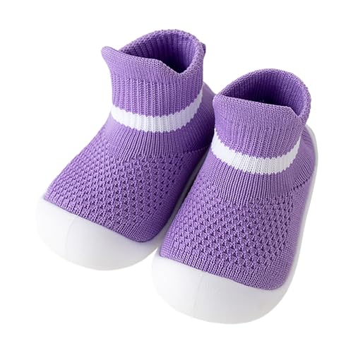Generisch Kleinkinder Mädchen Jungen Kinder Freizeitschuhe Mesh Soft Bottom Atmungsaktive Slip On Sportschuhe Socken Schuhe Schuhe Kinder 26 Junge (Purple, 21 Infant) von Generisch