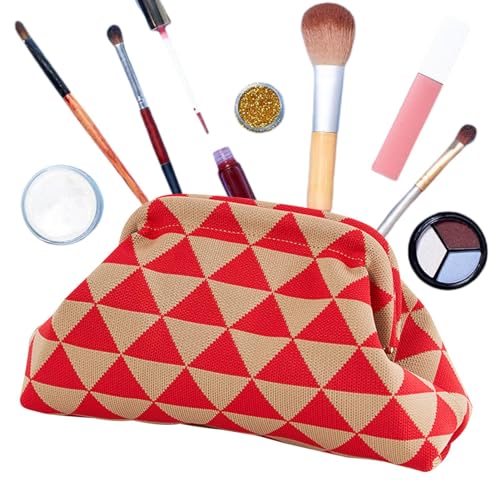 Generisch Knödel-Clutch-Geldbörse für Frauen, Knödeltasche, lässige gewebte Häkelhandtaschen, Colorblock-Clutch, Sommer- -Clutch, Wolkenknödel-Beutel von Generisch