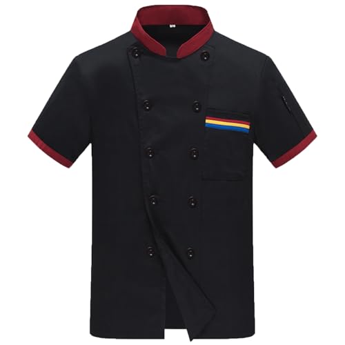 Generisch Kochjacke Herren Kurzarm Unisex Küche Uniform Stehkragen Leichte Bäckerjacke Küchebekleidung Arbeits mit Knöpfe Kochen Arbeitsjacke Herren Damen Kurzarm Kochjacke Generisch Kochjacke Herren Kurzarm Unisex Küche Uniform Stehkragen Leichte Bäckerjacke Küchebekleidung Arbeits mit Knöpfe Kochen Arbeitsjacke Herren Damen Kurzarm Kochjacke von Generisch