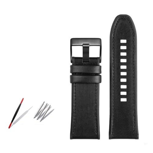 Generisch Kompatibel mit großem Zifferblatt DZ7395 DZ4496 DZ7396 Uhrenarmband mit Silikonboden for Herren, 28 mm(A Black-black) von Generisch