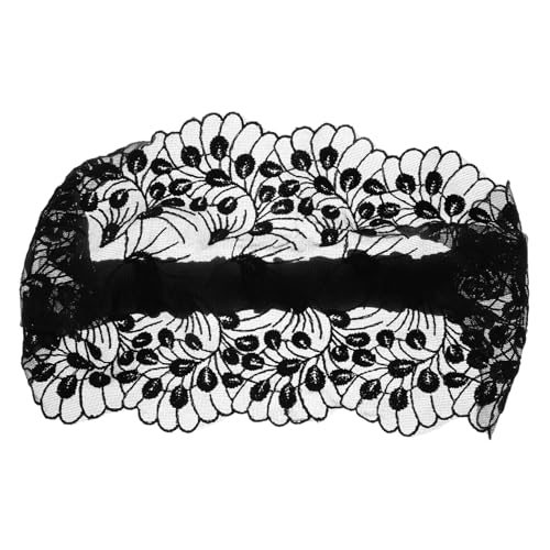 Generisch Kopftuch Aus Floraler Spitze Frauen Spitzen-kopftuch Für Die Kirche Bandanas Stirnbänder Für Damen Bandana Stirnband Spa Styling Haarbänder Für Damen Gesicht Haarband Black Stoff von Generisch