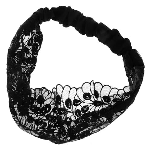 Elegantes Stirnband mit Blumenmuster Außergewöhnlich Bequem Hautpflege-stirnband für Frauen Marineblaues Spitzen-kopftuch von Generisch