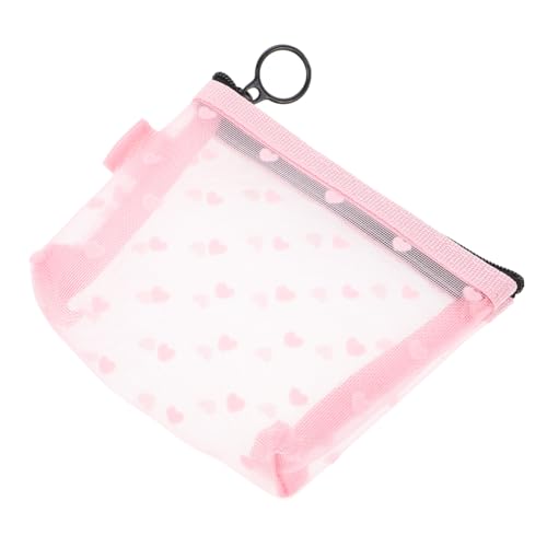 Generisch Kosmetiktasche Schminktasche Vorhang Duschvorhanghaken Make-up-Tasche menschliches Zungenmodell geldbörse kartenhalter köffer Mini-Reise-Make-up Mini-Beuteltasche Nylongewebe Rosa von Generisch