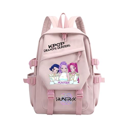 Generisch 𝐊𝐩𝐨𝐩 𝐃𝐞𝐦𝐨𝐧 𝐇𝐮𝐧𝐭𝐞𝐫𝐬 Schultaschen Kpop Dämonenjäger Rucksack Anime Filmcharakter Prints Wasserdichte tragbare Schultasche Rucksack für Jungen Mädchen von Generisch