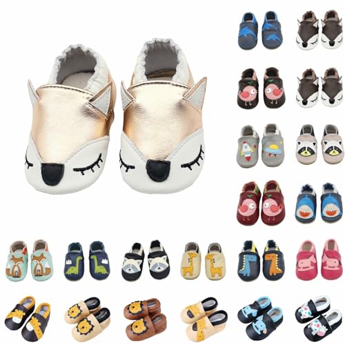 Generisch Krabbelschuhe Baby Jungen Mädchen Lauflernschuhe Baby Weicher Leder Babyhausschuhe Kleinkind Babyschuhe. von Generisch