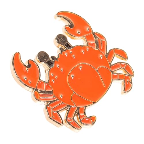 Generisch Krabbenbrosche aus Metall Niedlicher Cartoon anstecker Vielseitiger Pin für Kleidung Taschen Jacken Modisches Accessoire für Damen und Mädchen Dekoratives Korsagen badge von Generisch