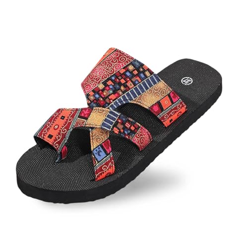 Generisch Krankenpflege Schuhe Damen lässigen Strandgebrauch. Offenes Stoffdesign, perfekt für Sommeroutfits wie Shorts und Röcke. Bequeme, Flache Slipper. Damen Schuhe Schwarz 42 (Red, 39) von Generisch