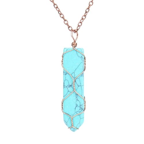 Generisch Kristall Kette,Verstellbare Kette, Natürlicher Edelsteinkristall, Handgewickelt, Vintage-Halskette Mit Anhänger In Schwertform, Energieschmuck Für Männer Und Frauen, Blau-Türkis Generisch Kristall Kette,Verstellbare Kette, Natürlicher Edelsteinkristall, Handgewickelt, Vintage-Halskette Mit Anhänger In Schwertform, Energieschmuck Für Männer Und Frauen, Blau-Türkis von Generisch