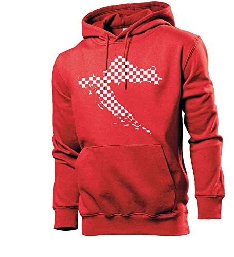 Generisch Kroatien Rechtecke Männer Hoodie Sweatshirt Rot M von Generisch